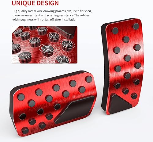 Miniatura 8 de TDOFYH Funda para pedal de coche para Jeep Grand Cherokee Dodge Durango 2011-2024 2025 Aleación de aluminio Sin perforación Fundas de pedal de freno