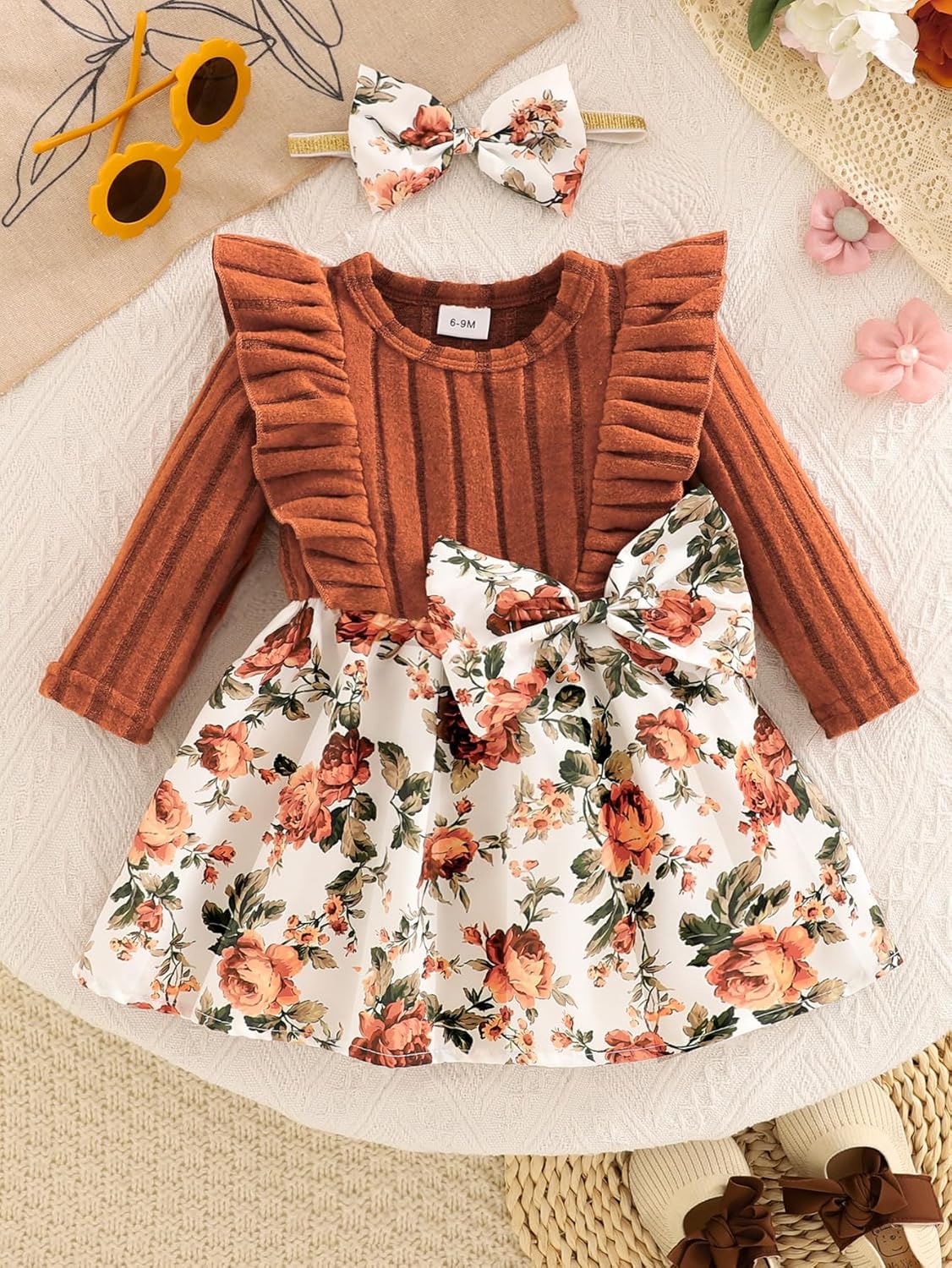 Baby Long Sleeve Fall Dress Baby Girl Clothes Ruffle Toddler Casual Dress Infant Cute Clothes Winter Outfits - Image 2