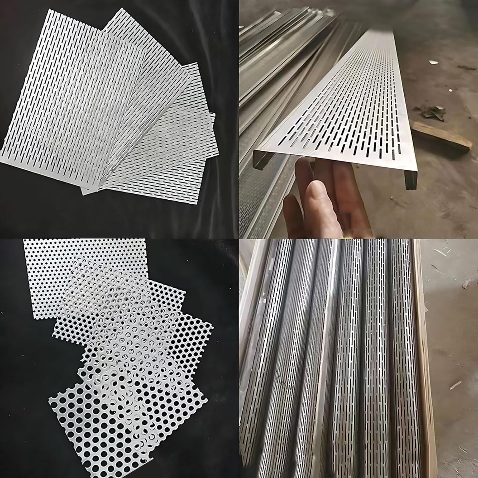 304 INOX Acier Perforé Tôle, Plaque Perforée en Métal Tôle Perforée Grille INOX Grillage Gouttiere pour Ventilation Grill Fumer Thick 1.2mm(0.8mm Thick,30x30cm)