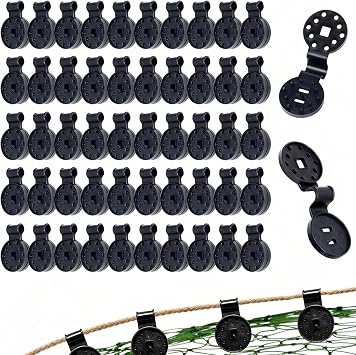 50PCS Shade Cloth Clips, Heavy Duty Lock Grip Sun Shade Net Clamps, Durable Plastic Awning Clips, Round Black Clips for Outdoor Gardening Windproof Awning Clamp & Sun Shade Net
