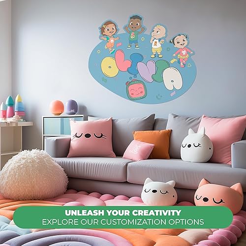 Miniatura 2 de Decoración de pared con nombre personalizado de CoComelon Friends Kids  Serie EGD X CoComelon  Calcomanía de pared personalizada para bebé niña o