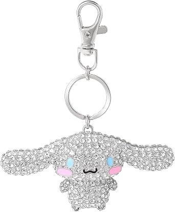 SALLY ROSE Pave Crystal Hello Kitty and Friends Bag Charm with Lobster Clip Official License, Cute Keychains, Sanrio Gifts