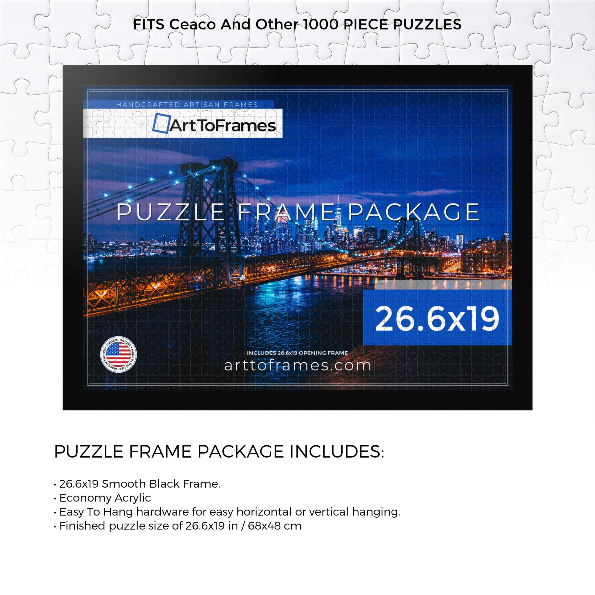 Amazon.com - ArtToFrames 26.6x19 INCH/68x48 CM Black Frame for