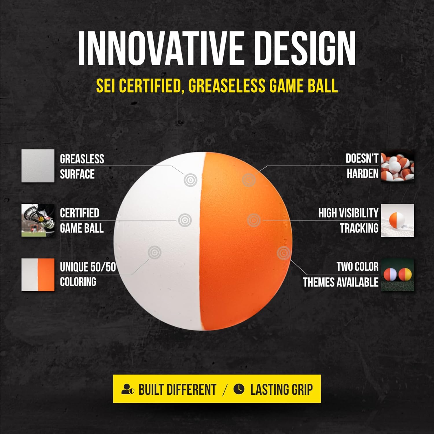 Pearl Guardian Sports Dual X Greaseless Lacrosse Balls - Dual Color Design for Better Tracking - SEI Certified to Meet NOCSAE & NCAA Standards - Made in USA