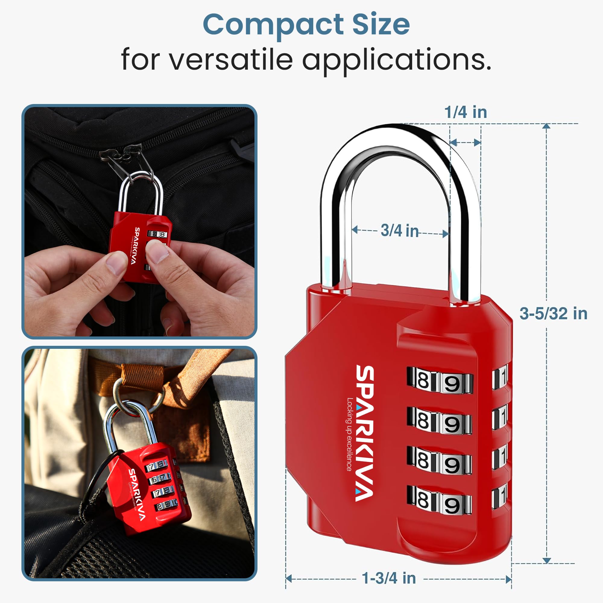Sparkiva Combination Padlock with Code - Image 3
