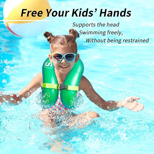 Miniatura 5 de Chaleco de natación, chaqueta de natación inflable, flotadores de piscina, flotación ligera para niños pequeños, adolescentes y adultos