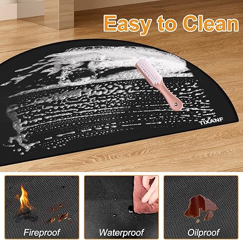 Miniatura 6 de Tapete ignífugo para chimenea, 24 x 42 pulgadas, 4 capas de fibra de vidrio, tapete ignífugo de fibra de vidrio a prueba de fuego, alfombra de