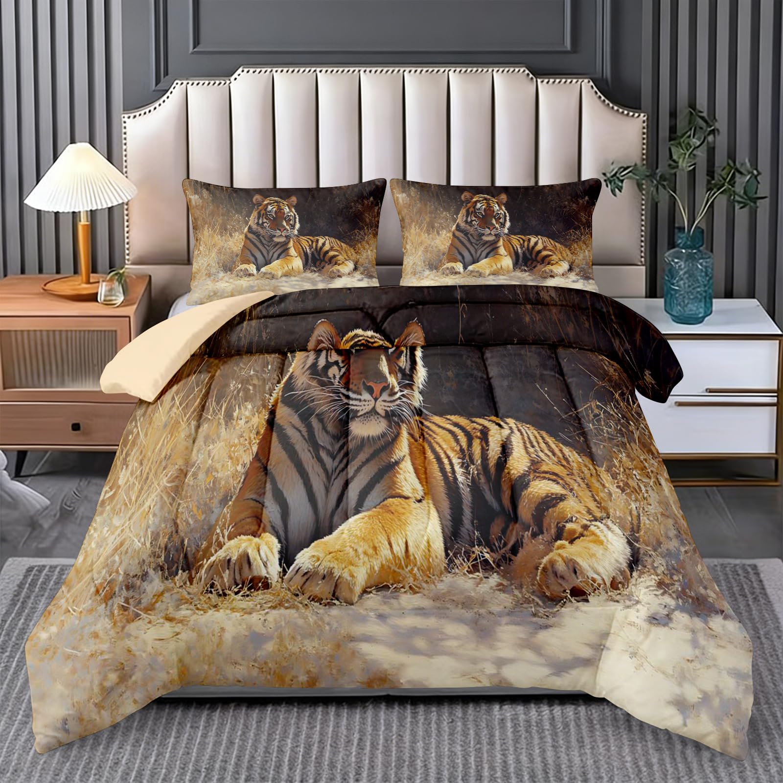 Generisch Tiger Wildtiere Bettdecke ohne Bezug 200x200 Sommerdecke Leicht