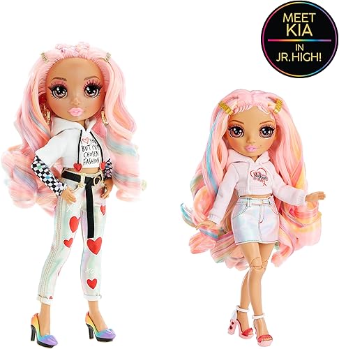 Miniatura 5 de Rainbow High Rainbow Junior High Edición Especial Kia Hart - Muñeca de moda rosa posable de 9 pulgadas con accesorios y mochila suave de