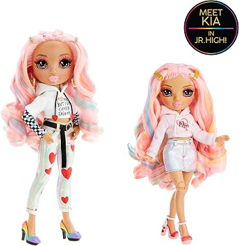 rainbow high junior high special edition kia hart 23 cm pink fashion doll with accessories and hinged soft backpack gift & collectible for children aged 4-12 years
