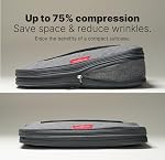 LeanTravel Compression Packing Cubes for Travel Organizers with Double Zipper, Grey, Medium, Travel