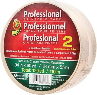 Duck PRO MASKING TAPE.94 INX60YD BEIG PREVENTS PAINT BLEED THRU, Multicolor