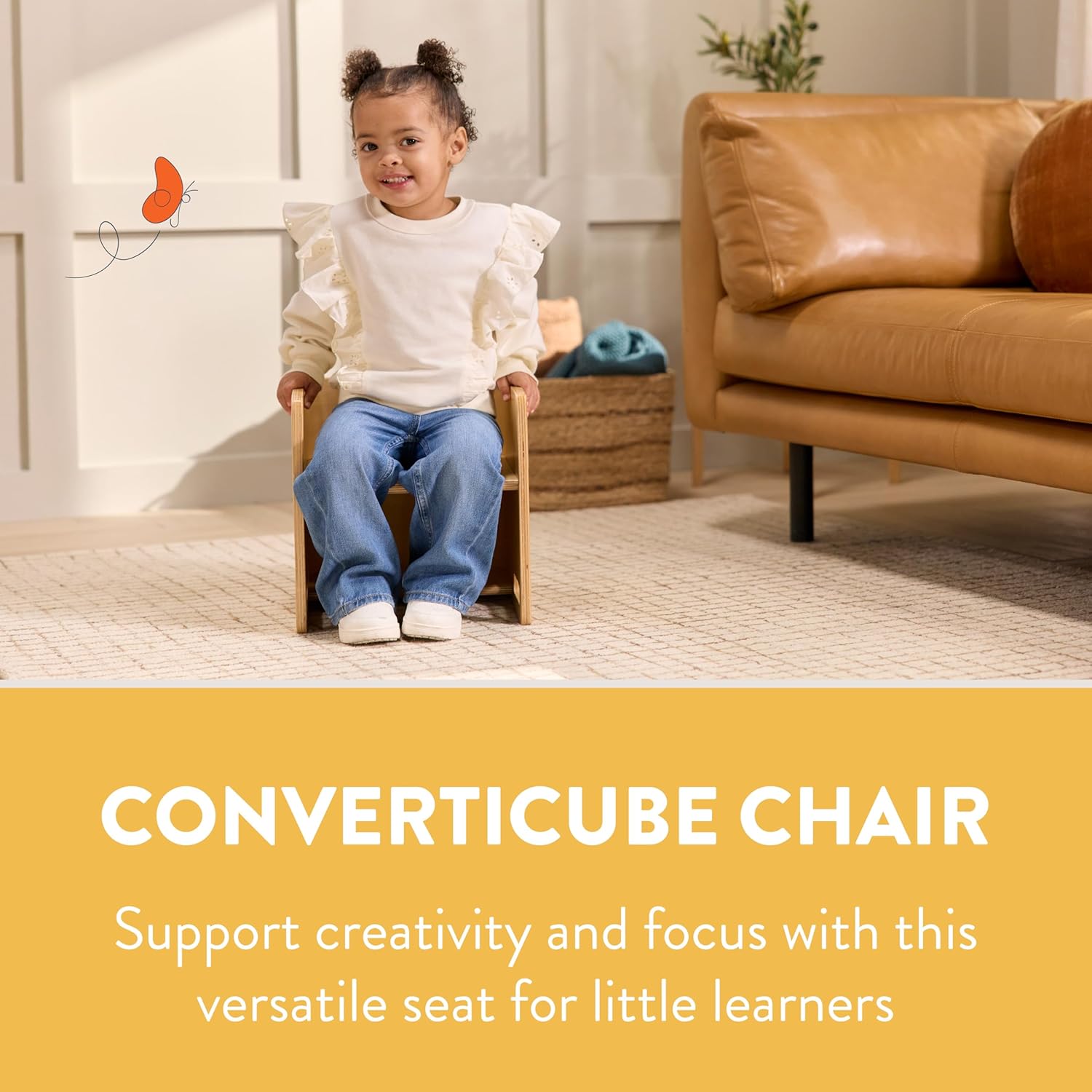 Bentwood ConvertiCube Toddler Chair and Table, Kids Furniture, Natural