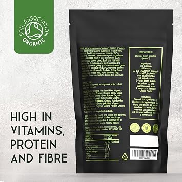 SuperSelf Organic Super Greens Powder - بدون إضافات - 12 Supergreens - Daily Superfood Green Powder with Matcha، Spirulina، Wheatgrass، Chlorella، Acai - 40 Servings - High in Vitamins Protein Fiber