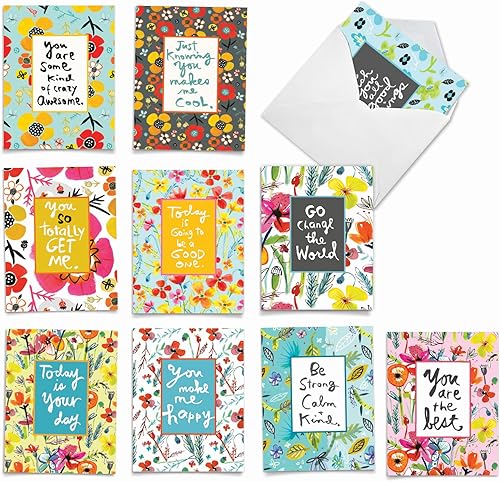 The Best Card Company - Tarjetas de agradecimiento y gratitud (caja de 10), tarjetas de notas para todas las ocasiones, juego de papelería de 4 x