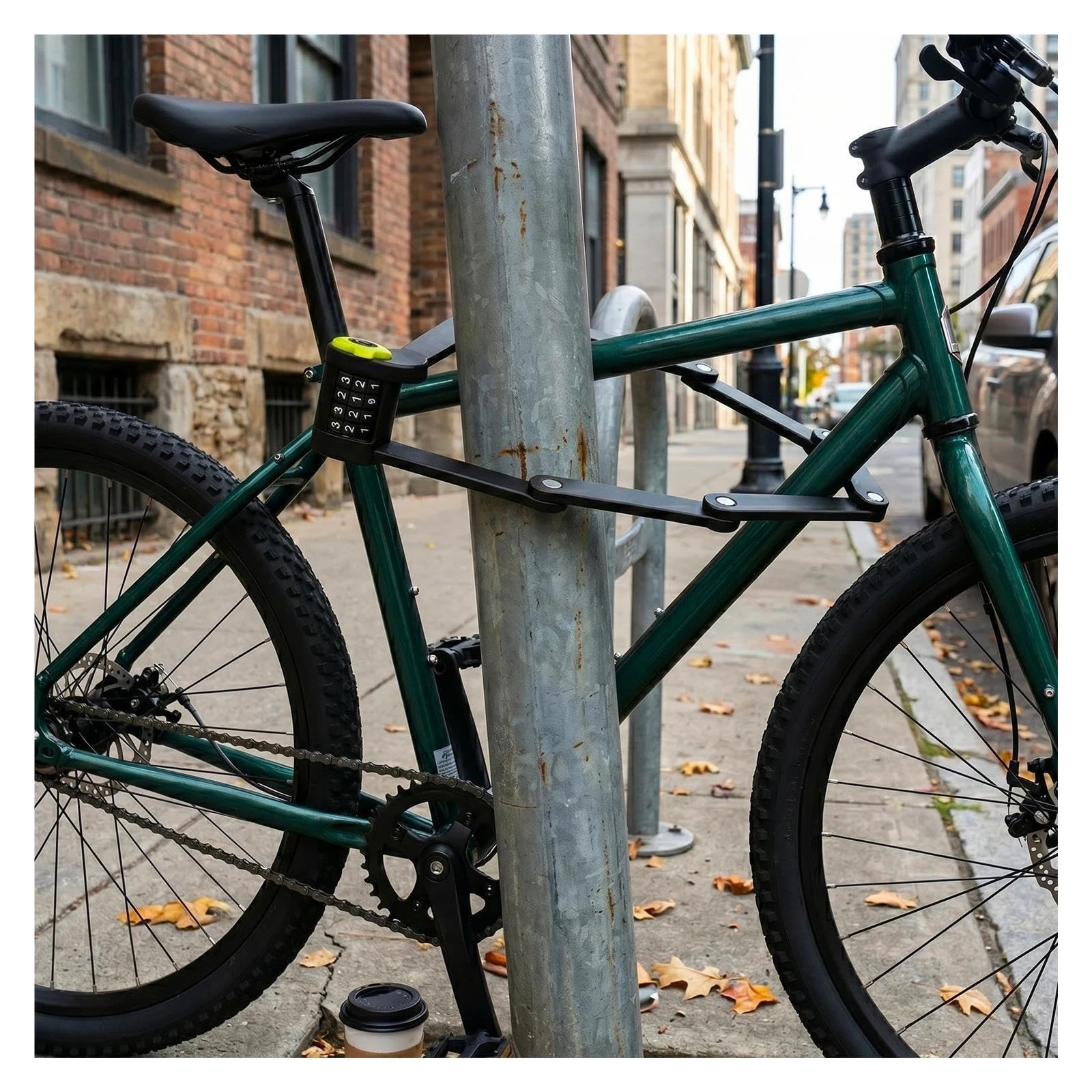 1 candado de bicicleta de acero plegable.