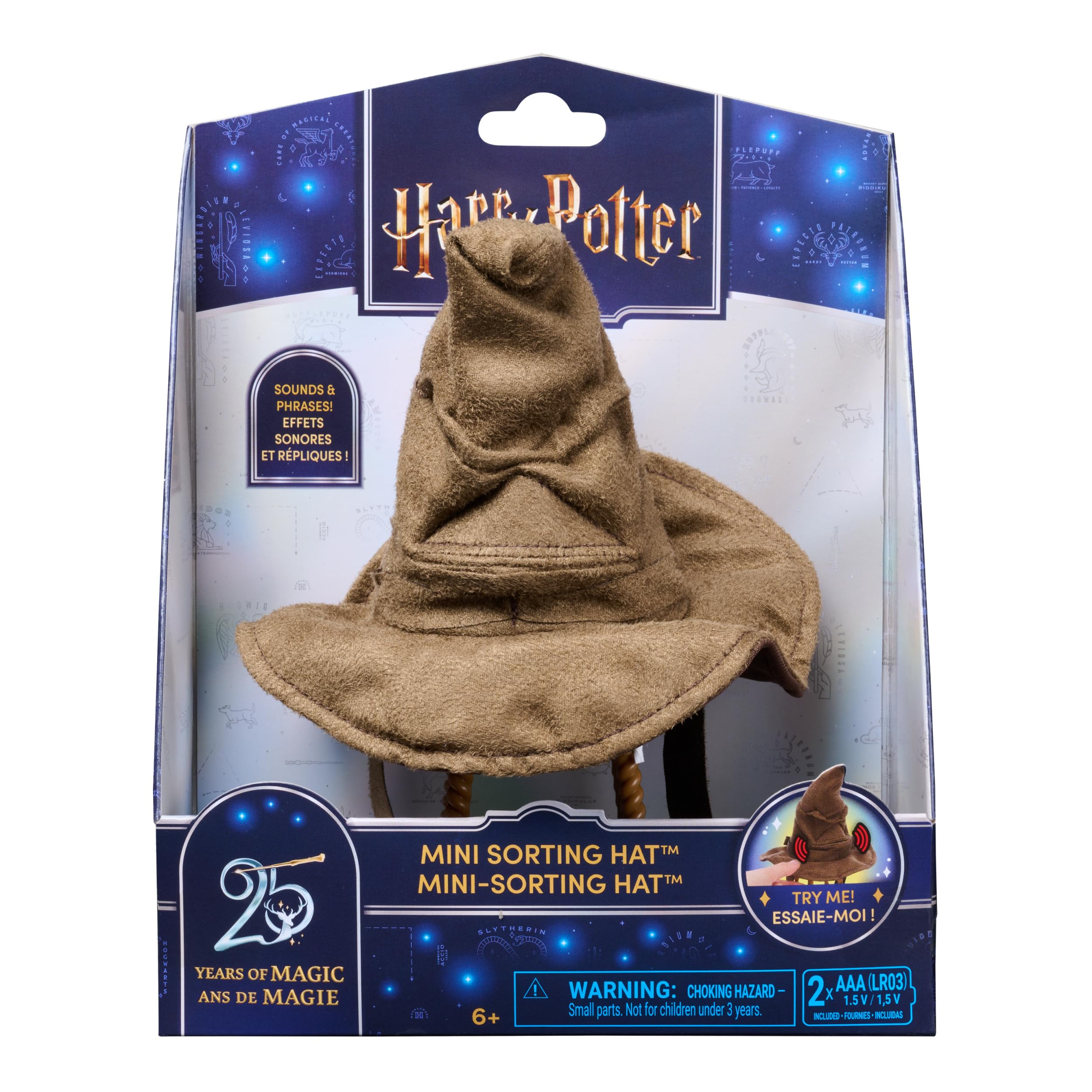 Wizarding World Harry Potter, Interactive Mini Sorting Hat Toy with Sounds and Movements, Find Your Hogwarts House, Collectibles and Kids Toys for Ages 6 and up