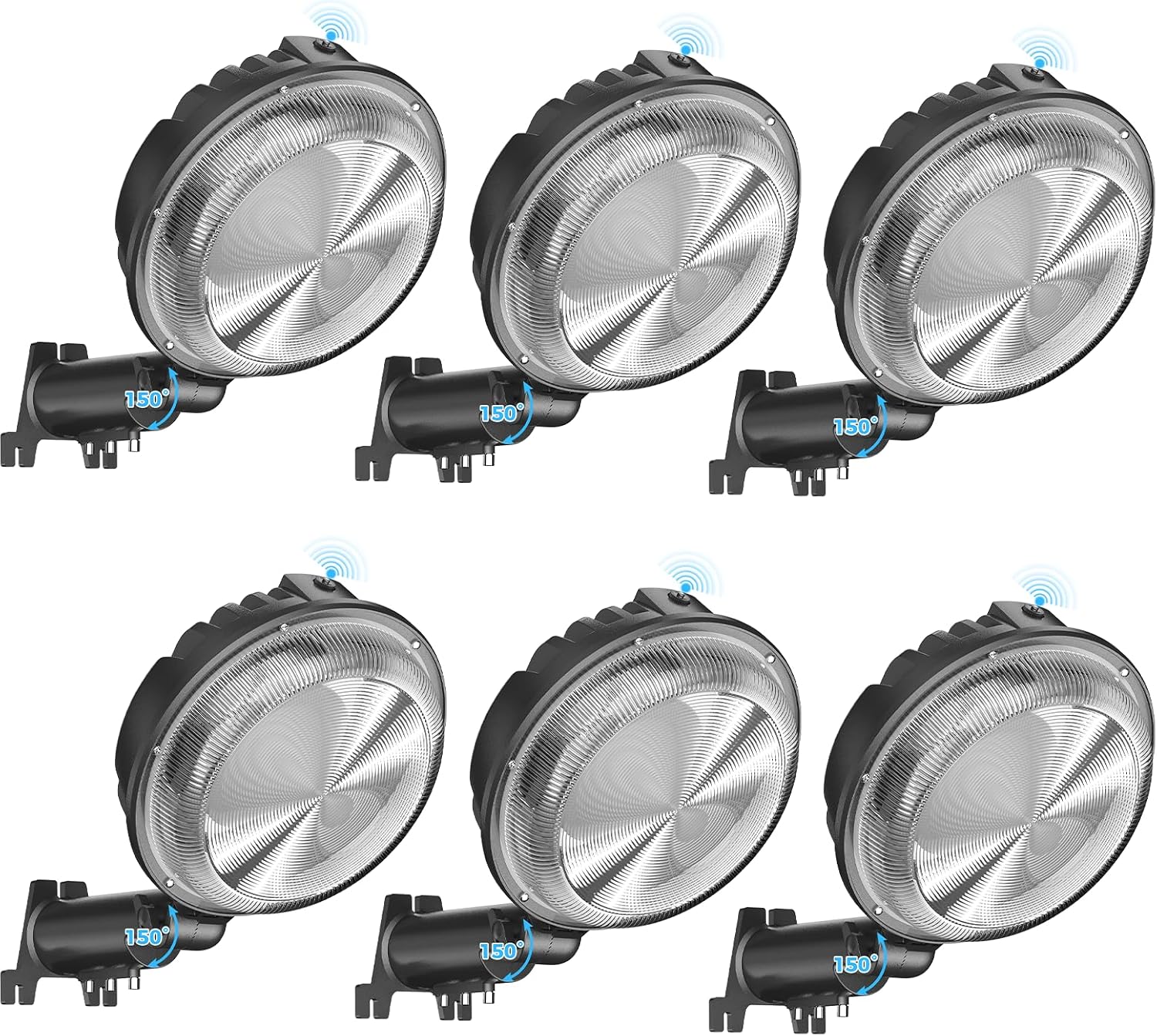 AIKVSXER LED Barn Lights 160W 24000LM Yard Area Light Dusk to Dawn Outdoor Lighting 6500K Security Flood Light IP66 Waterproof for Garden Garages Street Warehouse Farmhouse 6 Pack