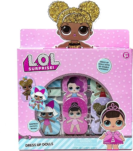 LOL Surprise! Muñecas de vestir de moda de Horizon Group USA. Crea temas y patrones de bricolaje. El kit de actividades incluye 5 muñecas de papel,
