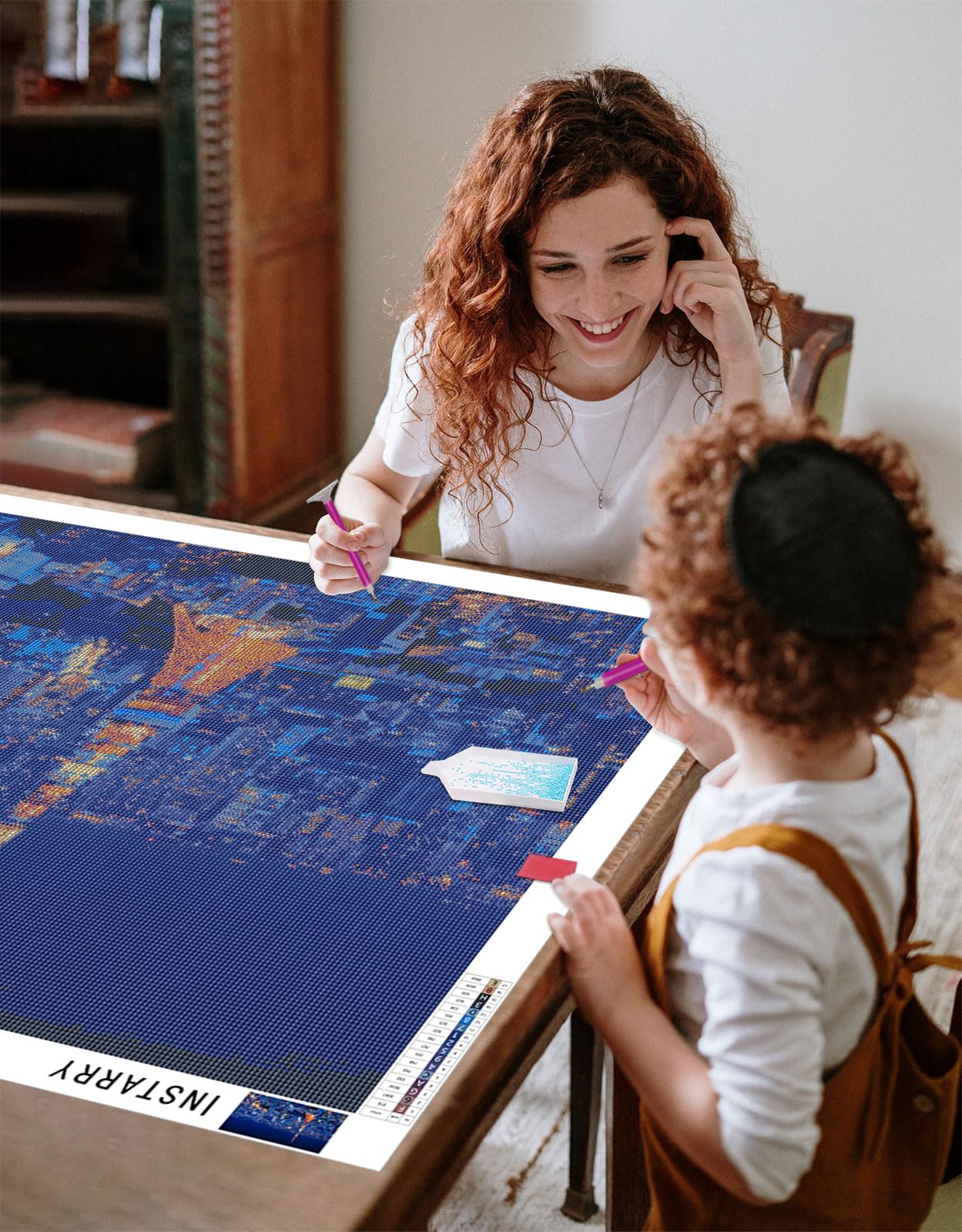 Instarry 5D Diamond Painting Vista Notturna Della Città Decorazione per Casa e Pareti 120x60 cm