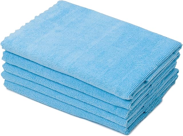 Amago - Lasercut Microfibre Tea Towel (Pack of 5), 30 x 50 cm - Blue