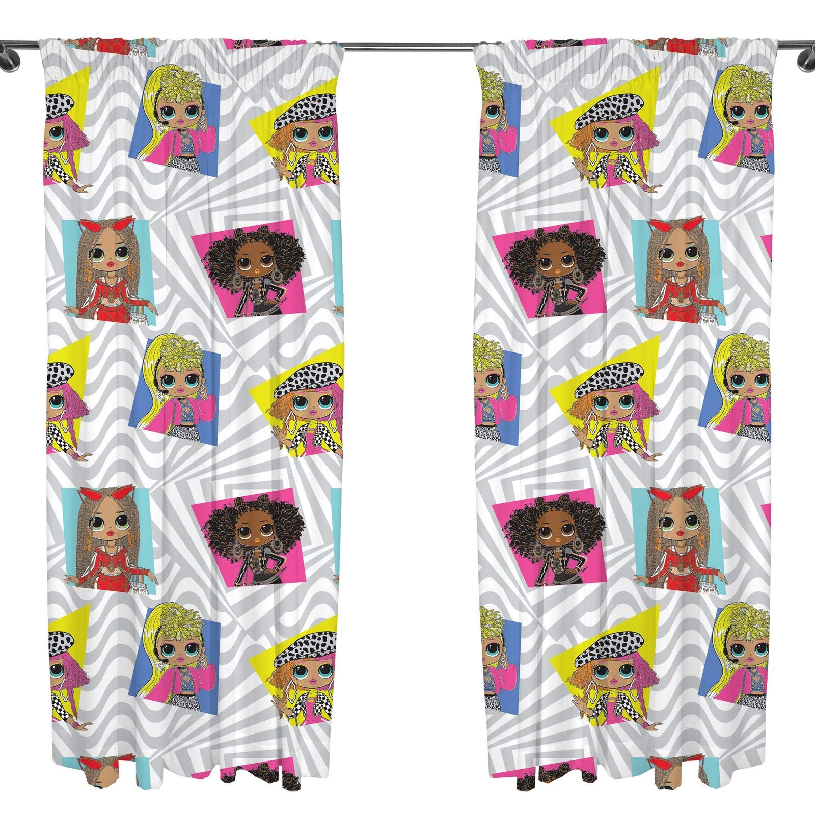 L.O.L Suprise! Official Curtains | OMG Grey Buzz Children’s Bedroom Curtains | Perfect For Any Children’s Bedroom (72 Inch)