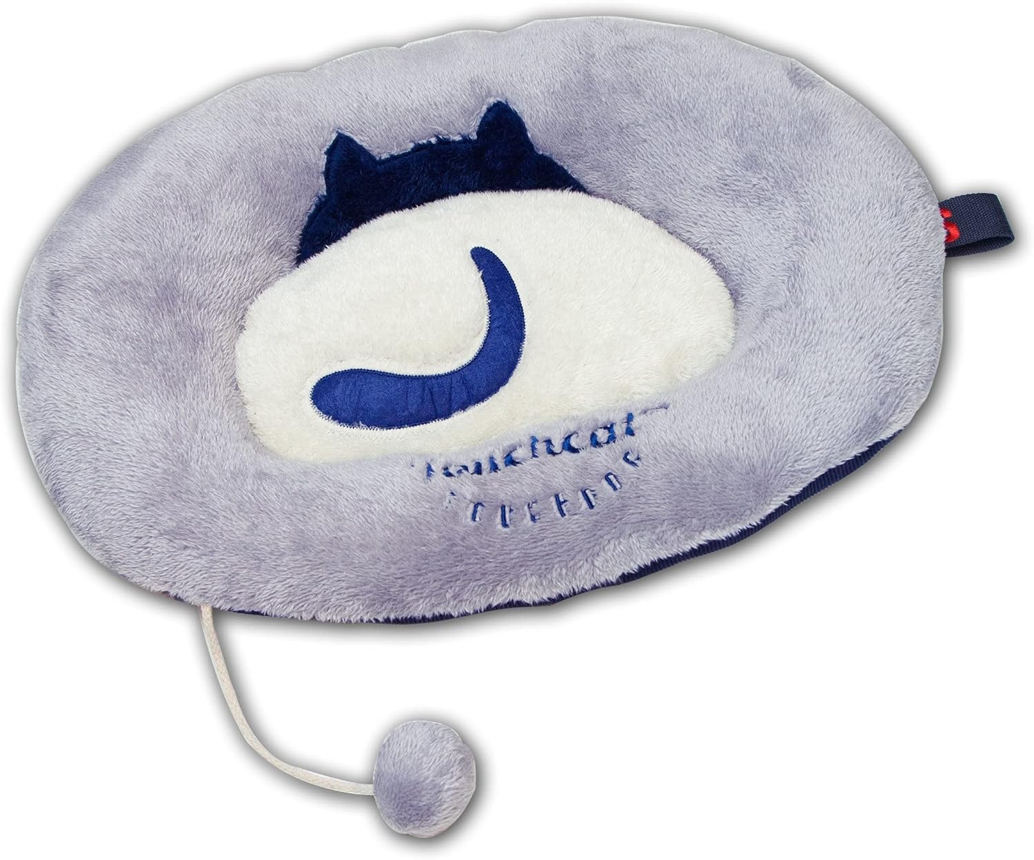 Pet Life ® Touchcat Exquisite Premium Ultra-Plush Comfortable Soft Cotton Designer Cat Bed Lounger or Pet Mat with Built-in Pom-Pom Cat Toy