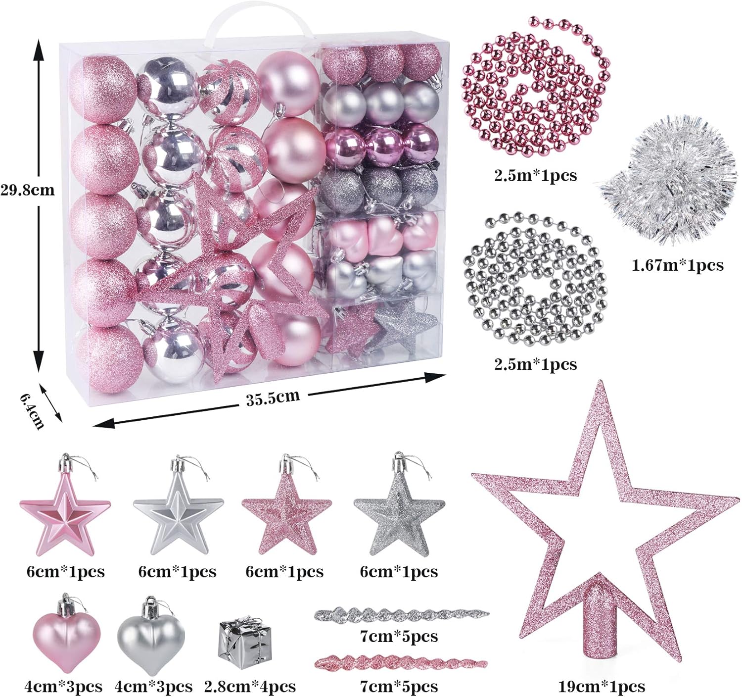 Farebná škála súpravy vianočných gúľ