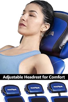 INNOVA HEALTH AND FITNESS ITM4800 Advanced Heat and Massage Inversion Table,Black/ Blue / Gray