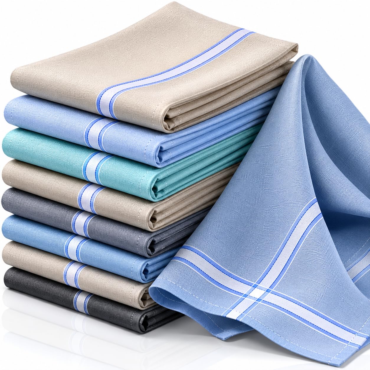 Cotton Handkerchief for Men (Pack of 3) | Soft Multicolour Mens Cotton Hanky | Reusable & Washable Large Size (50 Cm X 50 Cm) Handkerchief for Office, Travel & Daily Use-image-27