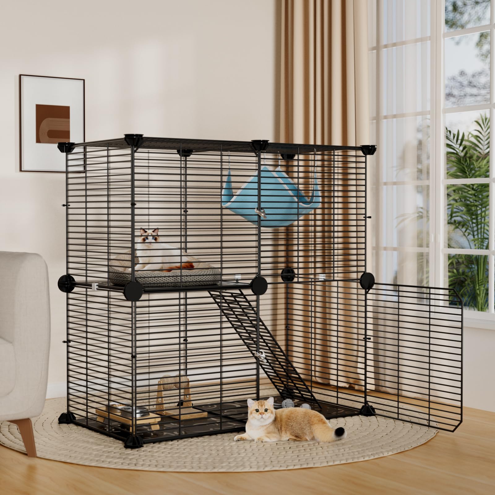 STILLCOVE Cat Cage - With Hammock & Stable Design -1