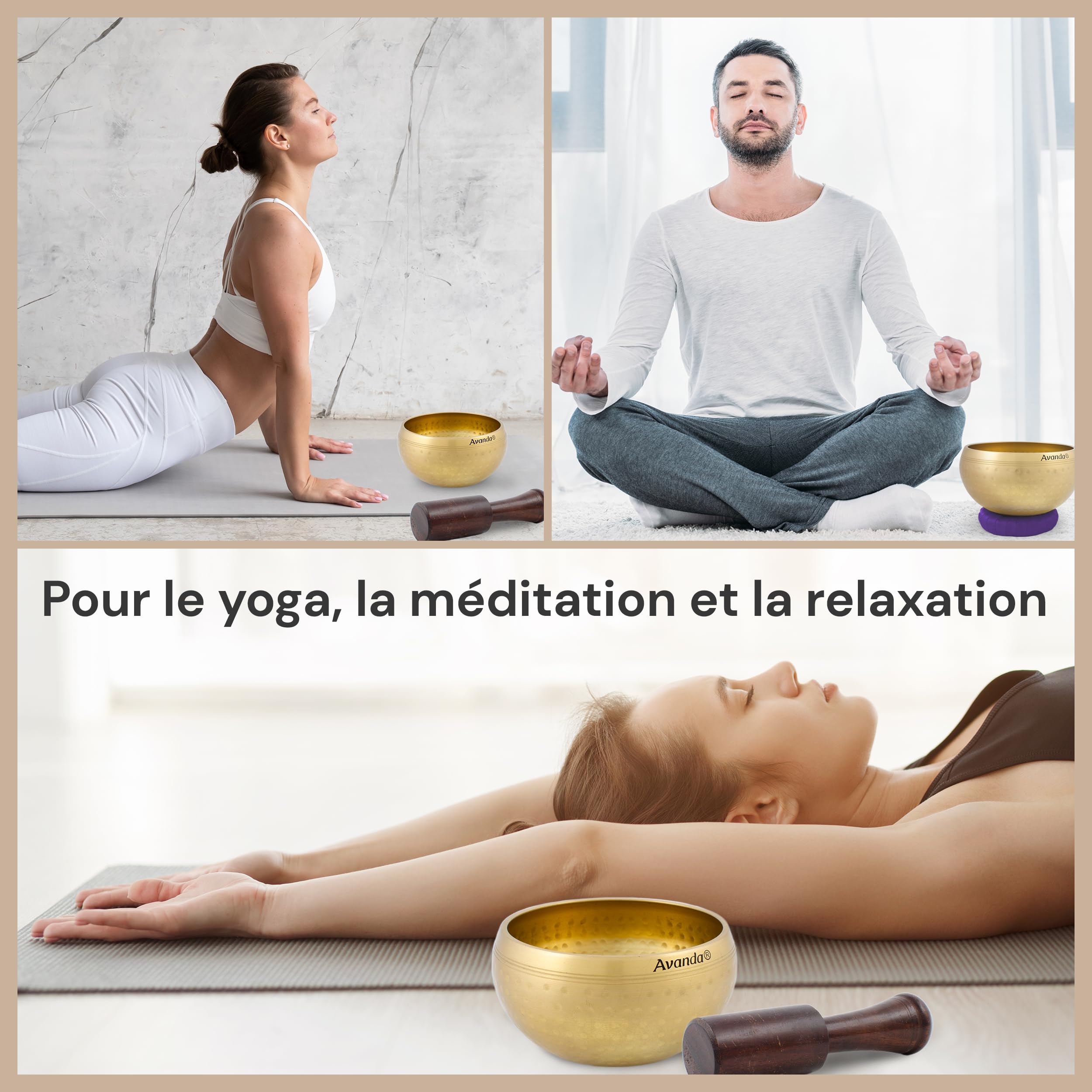 Set De Bol Chantant Tibétain 8 Cm Avec Mailloche Et Coussin – Pour Méditation, Yoga Et Relaxation Sonore