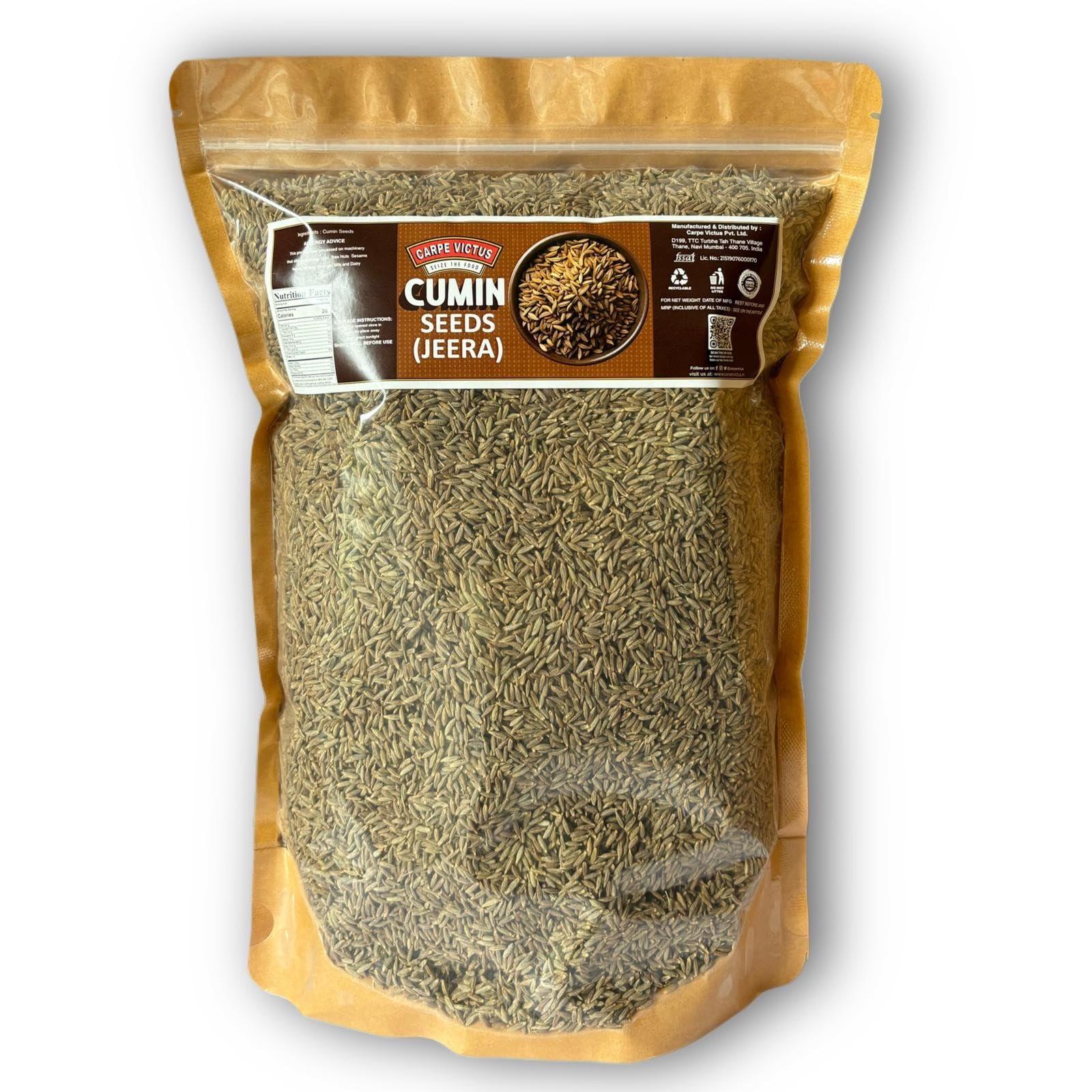 Carpe Victus BOLD Cumin Seeds - 1kg - Pure, Fine Quality Jeera Seeds for Cooking, Everyday Indian Spices for Unique Flavor and Taste. (B0DFCTM6Y5) Amazon Price History, Amazon Price Tracker