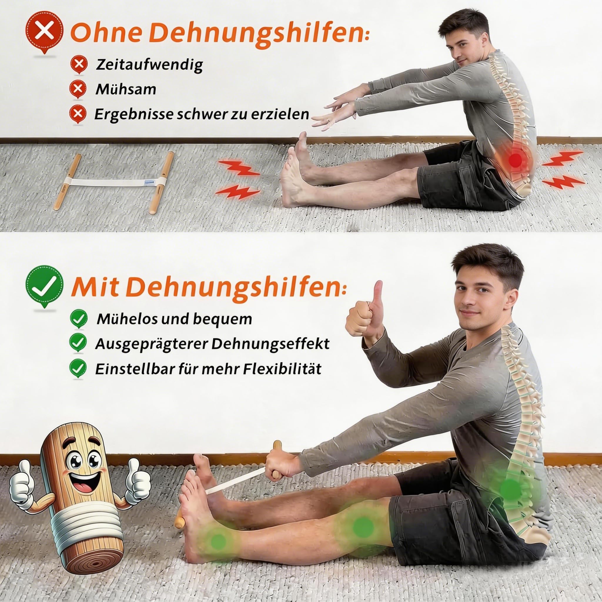 Dispositivo di stretching regolabile per favorire la flessibilità, alleviare il dolore e aumentare la mobilità, allungare la casa e la palestra