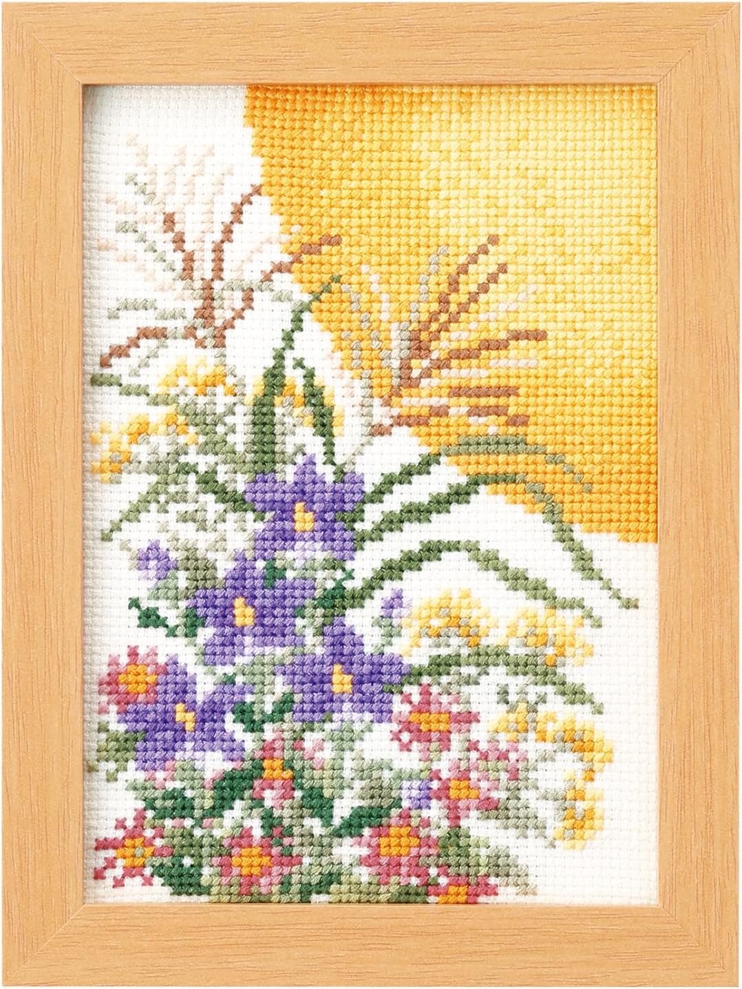 Orimpas Thread Embroidery Kit, 12 Months Small Flower Landscape, NO,7553 September Flower Viewing, Flower Ornaments - Marie Catherine Collection