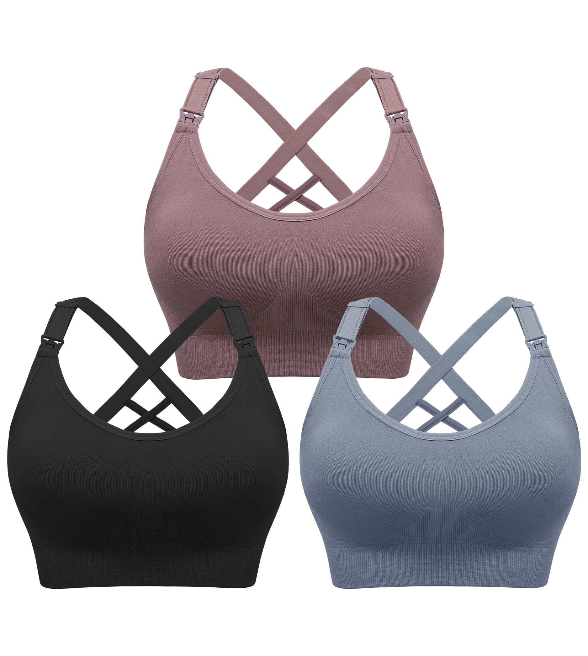 HBselect Sport Schwangerschafts Still BH Nahtloser Still BH Schwangerschafts- und Still-Bustier Nursing Bra Stillen und Schlaf Ohne Bügel für Damen