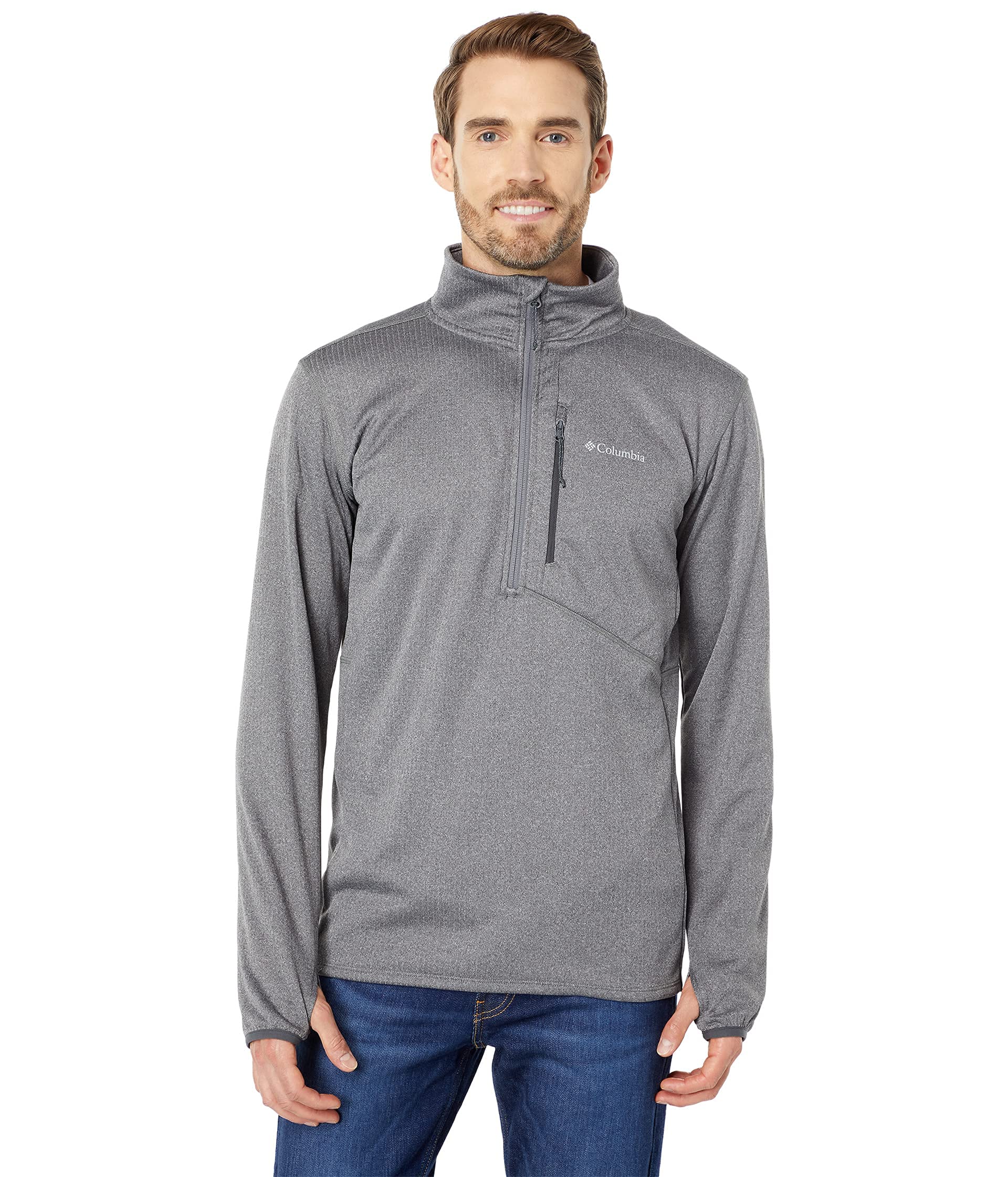 Columbia Men's Park View Fleece Half Zip, City Grey Heather, X-Large