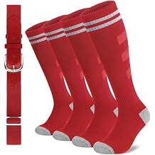 Knee High Baseball Socks Belt Combo Set for Youth Boys, Toddler Soccer Football Softball Athletic Socks for Kids Girls
