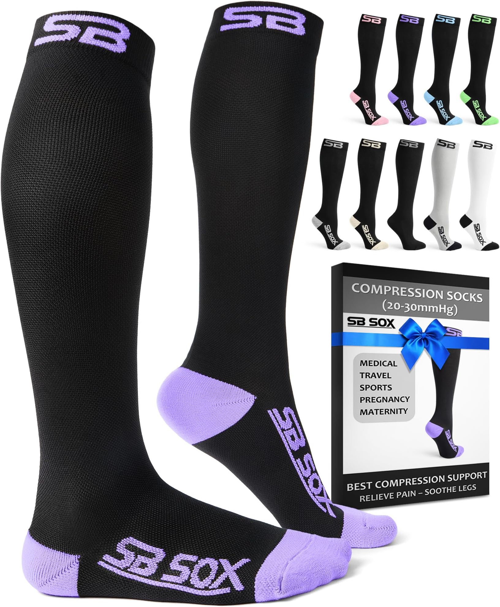 Compression Socks for Men & Women (20-30mmHg) – Best Compression Socks for Travel, Medical, Sports, and Daily Wear - XXL Sizes too!