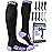 SB SOX Compression Socks for Men & Women (20-30 mmHg) - Best Support Stockings for Travel, Medical, and Sports - Perfect for Everyday Wear (X-Large, Black/Purple)