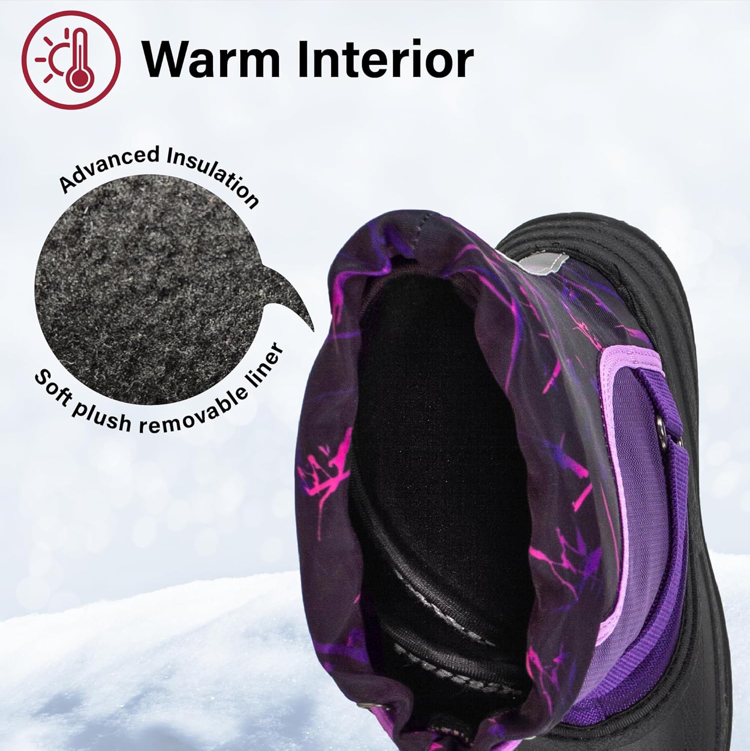 Ice Fields Snowblaster Little and Big Kid High Snow Winter Boots, Warm, Waterproof Shell