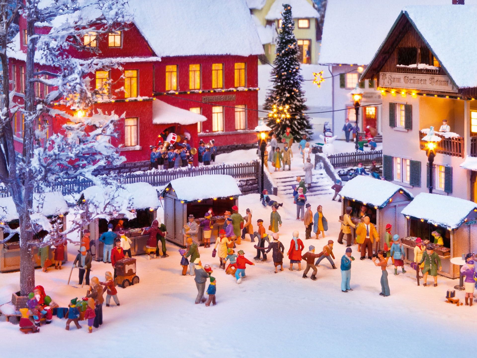 Noch 12897 Sound Szene Weihnachten 6 Figuren mit Schlitten H0 Neu