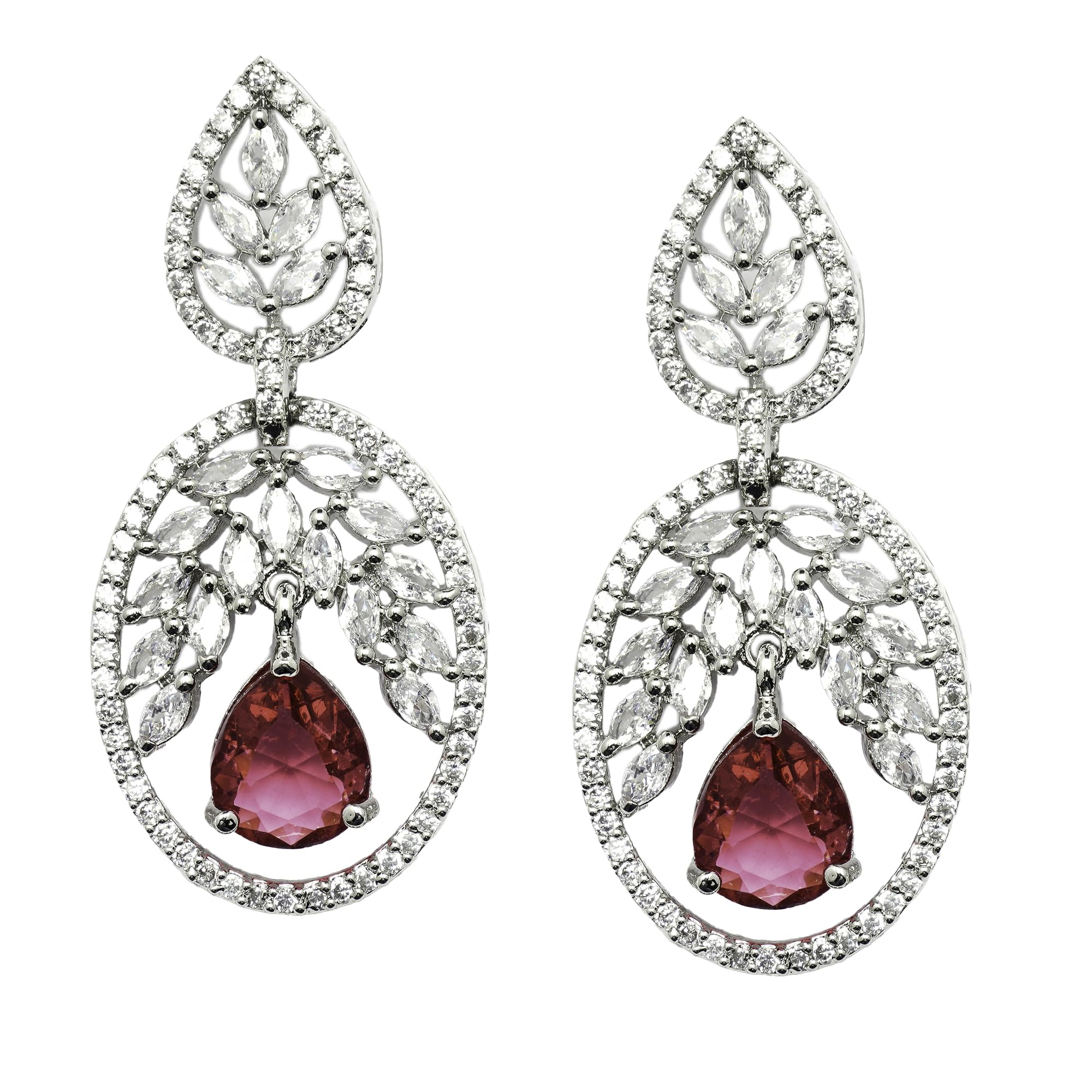 See full amazon price history chart for ZENEME Rhodium-Plated American Diamond Studded Handcrafted Oval Shaped Drop Earrings For Girls and Women (Red) ZENEME Rhodium-Plated American Diamond Studded Handcrafted Oval Shaped Drop Earrings For Girls and Women (Red) (B0CGDWR3QF) Amazon Price History, Amazon Price Tracker