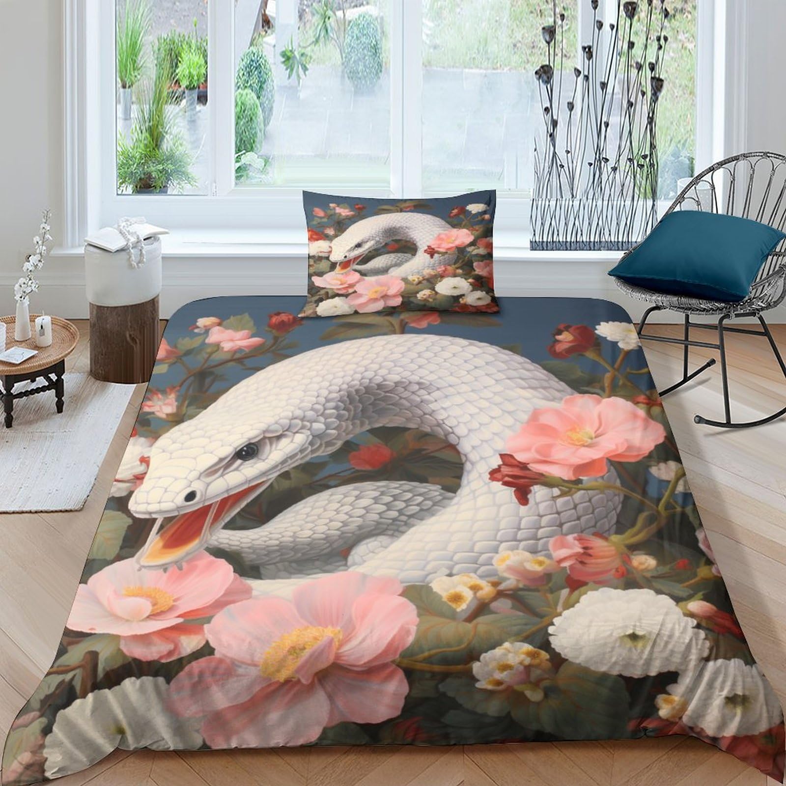 Housse de couette serpent 3D pour literie enfant et adulte