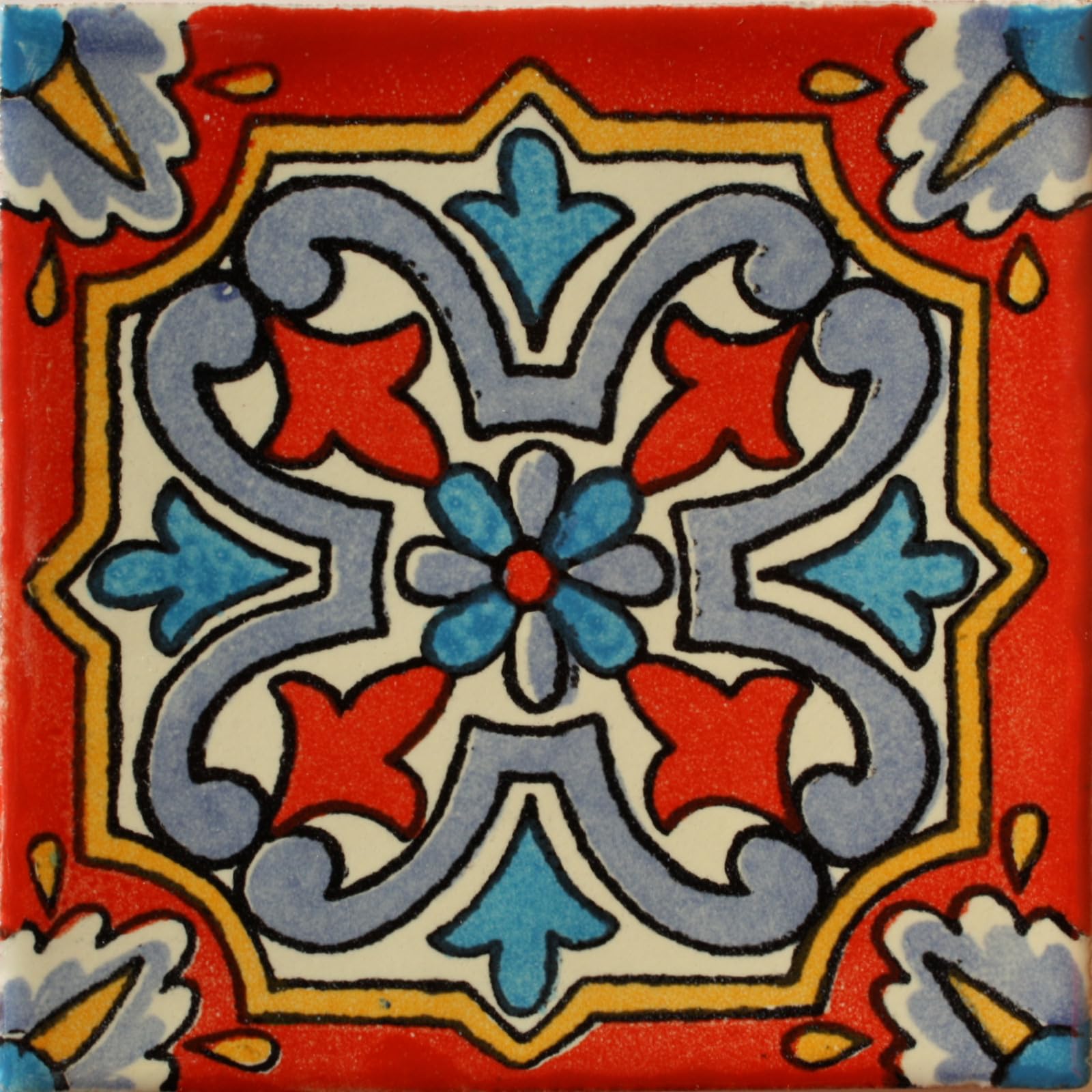 Carrelage Mexicain Talavera rouge picota pour habiller vos crédences de cuisine en argile
