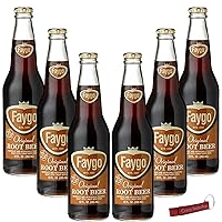 Vista 1 de Faygo Root Beer Deliciosa cerveza de raíz con azúcar de caña real Botellas de vidrio de 12 onzas con abridor de botellas Crazy Soda Pop