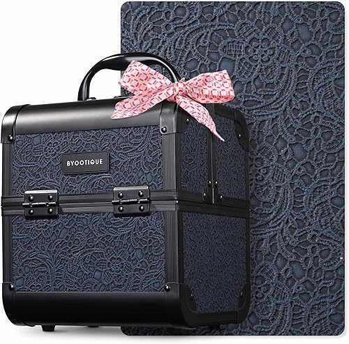 Vista 26 de BYOOTIQUE Cosmetology - Estuche rodante para almacenamiento de uñas, carrito de almacenamiento para maquillaje, maleta de peluquería de viaje