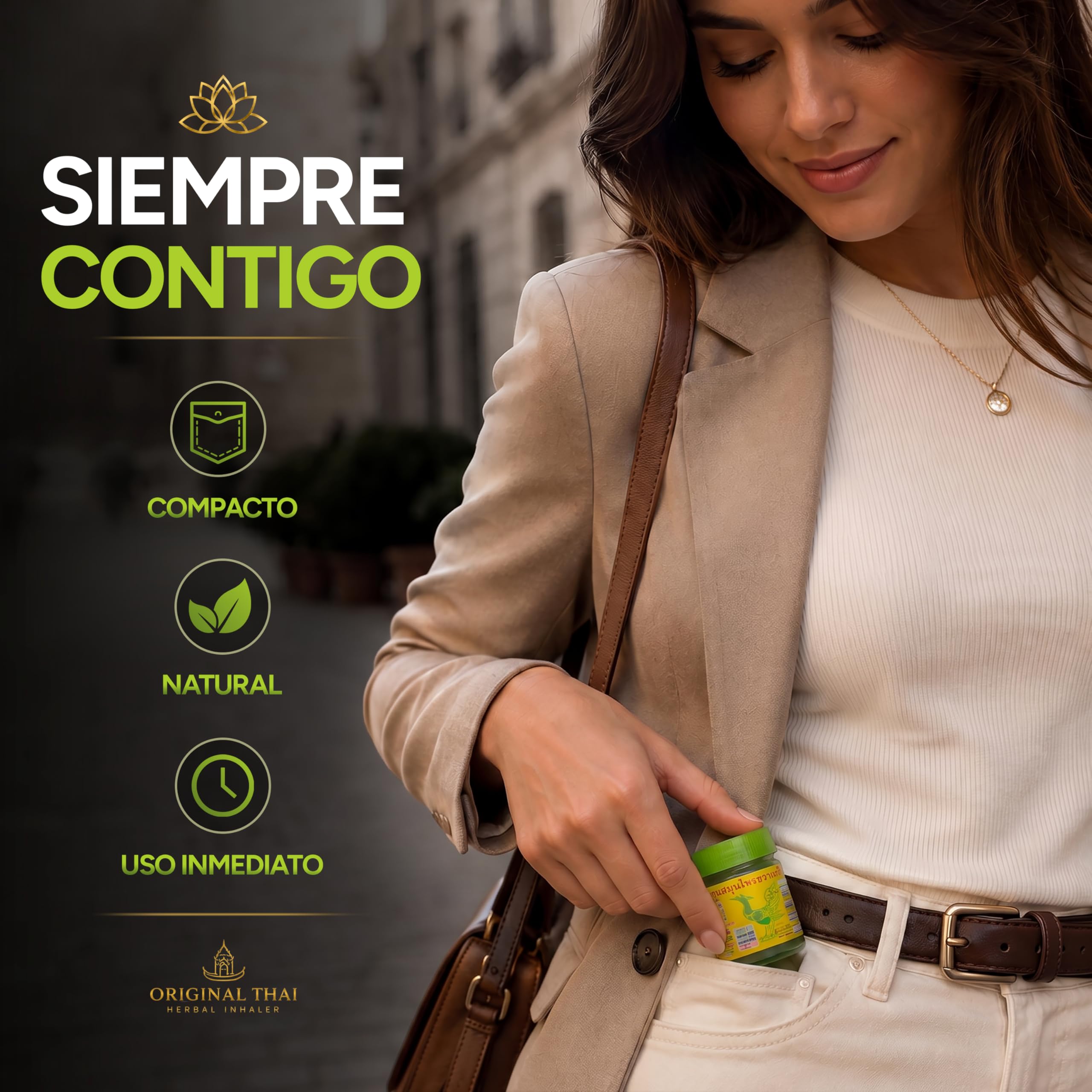 Inhalador Tailandes Hong Thai Pack de 3 - Frescor Nasal Inmediato - Perfecto para Viajes, Oficina y Deporte - Concentración, Energía y Enfoque Mental