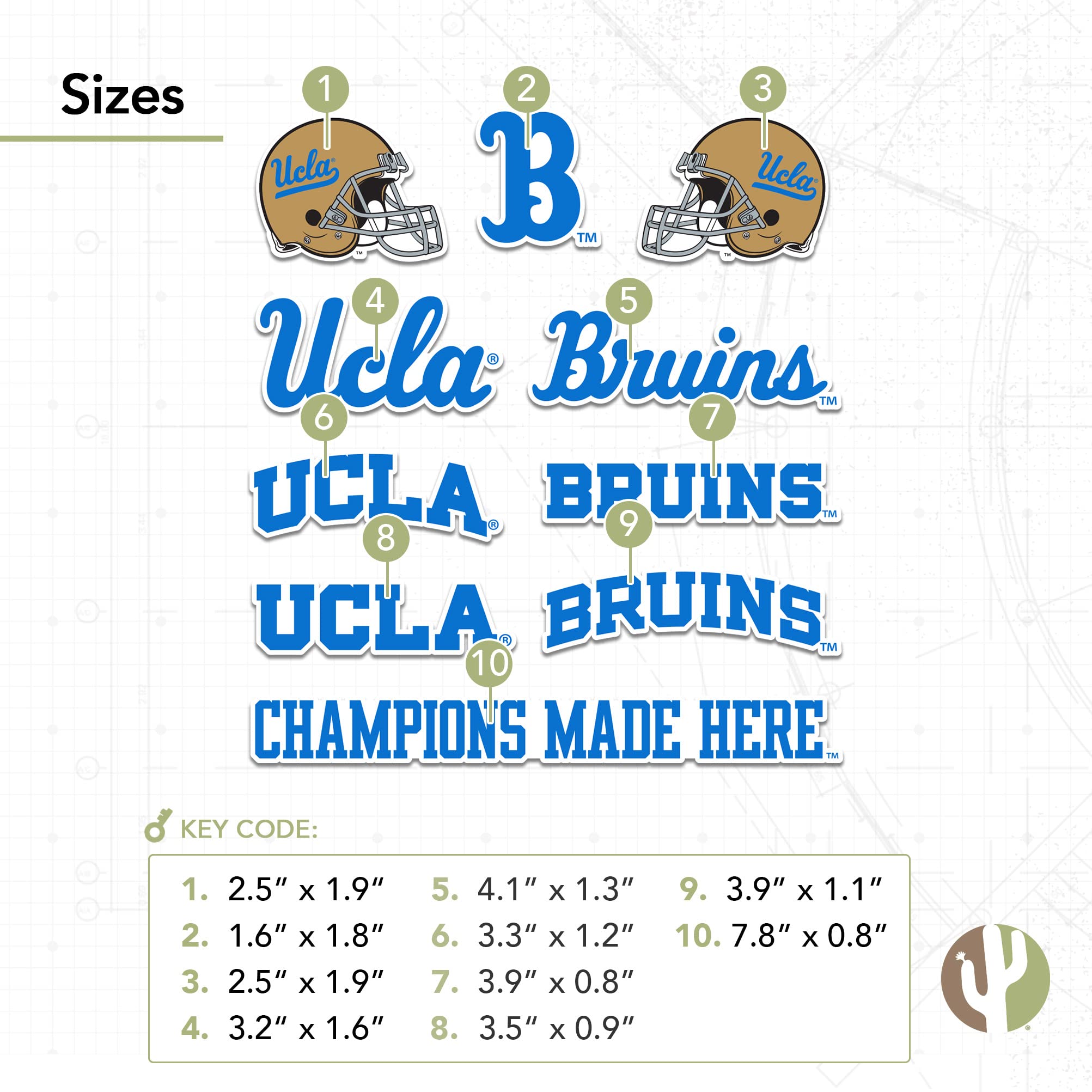 UCLA NCAA Sticker Sheet - Officially Licensed Vinyl Decals For Laptop, Water Bottle, Car, Scrapbook (Type 2) - View #3
