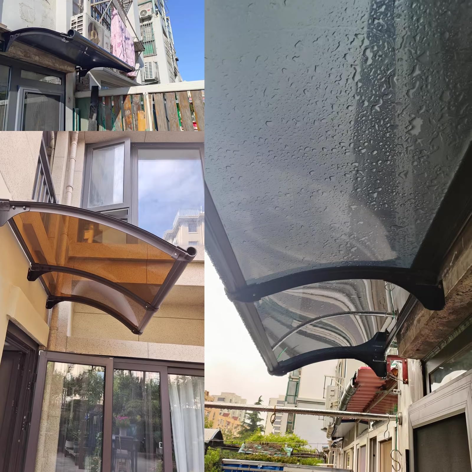 Schutzdach für Türen, Fenstermarkise, strapazierfähig, 80 x 140 cm, Waschbecken-Design, wetterbeständig, für den Außenbereich, stilvoller Schutz für Zuhause